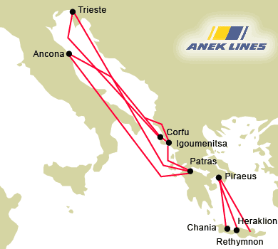 Anek Lines Freight Map