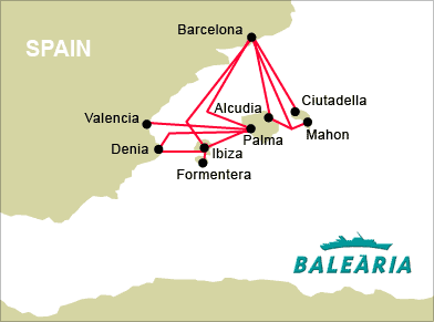 Balearia Freight Map