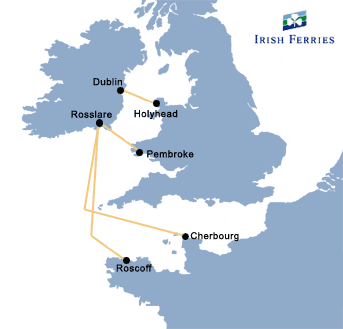 Irish Ferries Freight Map
